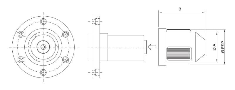 CK-SM - Single Diameter Modular Core Chuck - Schematic